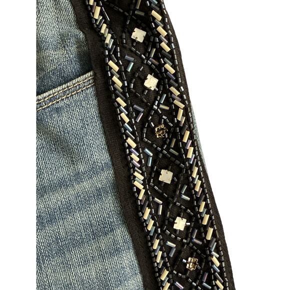 PAIGE Verdugo Embellished Tuxedo Stripe Skinny Jeans size 28 - Picture 9 of 10